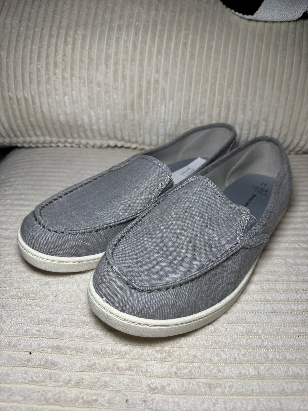 Gray Slip-On Casual Shoes memory foam